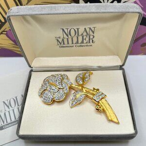 Nolan Miller Pave Rose Brooch